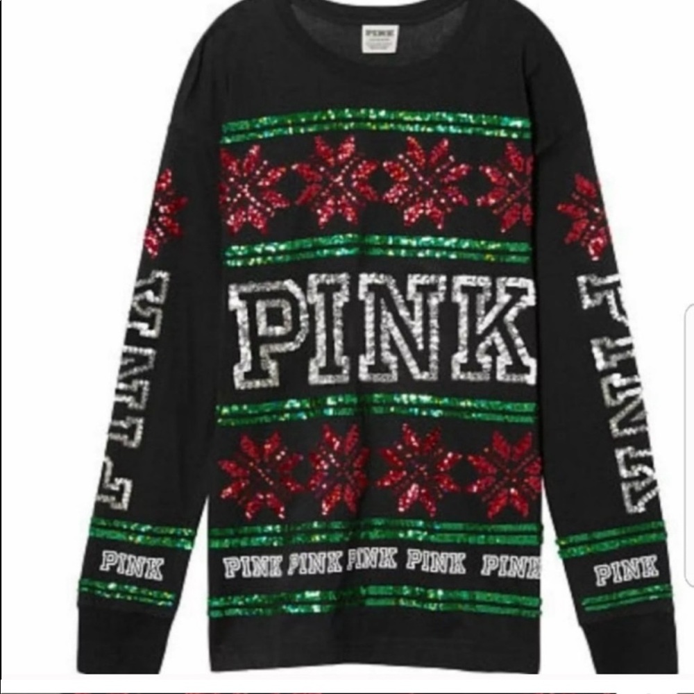 Pink VS | Black Holiday Christmas sweater